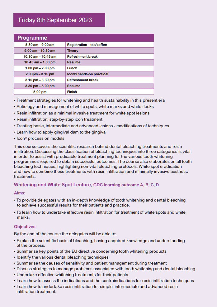 A Masterclass on Whitening & White Spot Management (ICON)