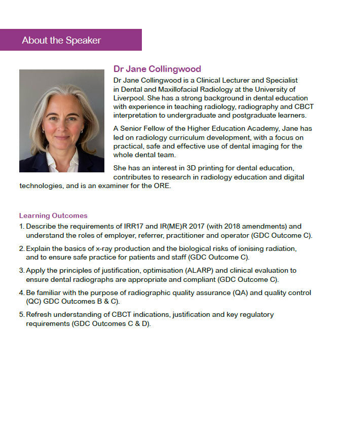 One-Day Core Radiography CPD Course (with CBCT Refresher)